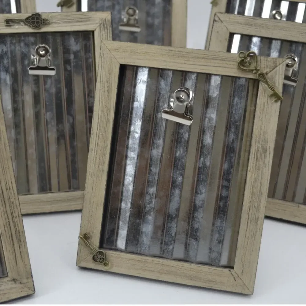 Lot of 10 Frames W/ Skeleton Keys Table Signs Clips B Metal